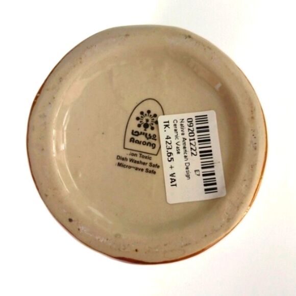 Aarong Bangladesh Tall Ceramic Flower Vase Folk Art Decoration Bohemian - Picture 5 of 7